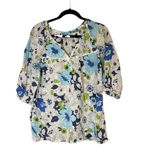 OLD NAVY Size M Cotton Blend Floral Print Blouse